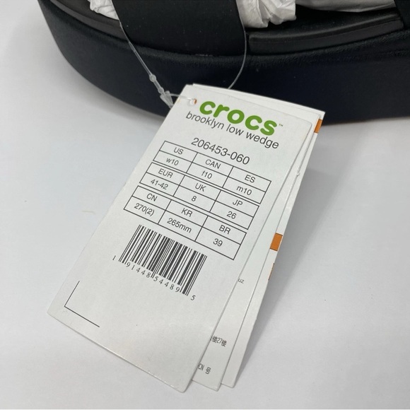 Crocs Sandals Women's 10 Black Brooklyn Low Wedge 206453-060 NEW $60 - Picture 4 of 6